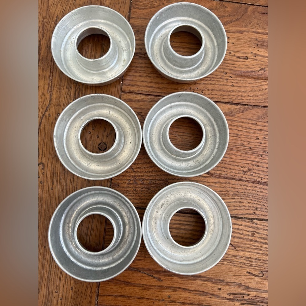 Set of Six Vintage Aluminum Tiny Jello Molds